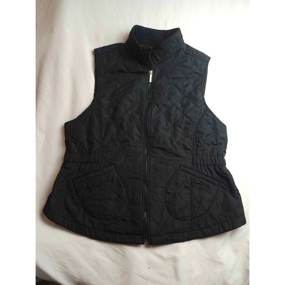 Bit & Bridle Quilted Vest Womens XL Black Full Zip Outdoor Equestrian Classic